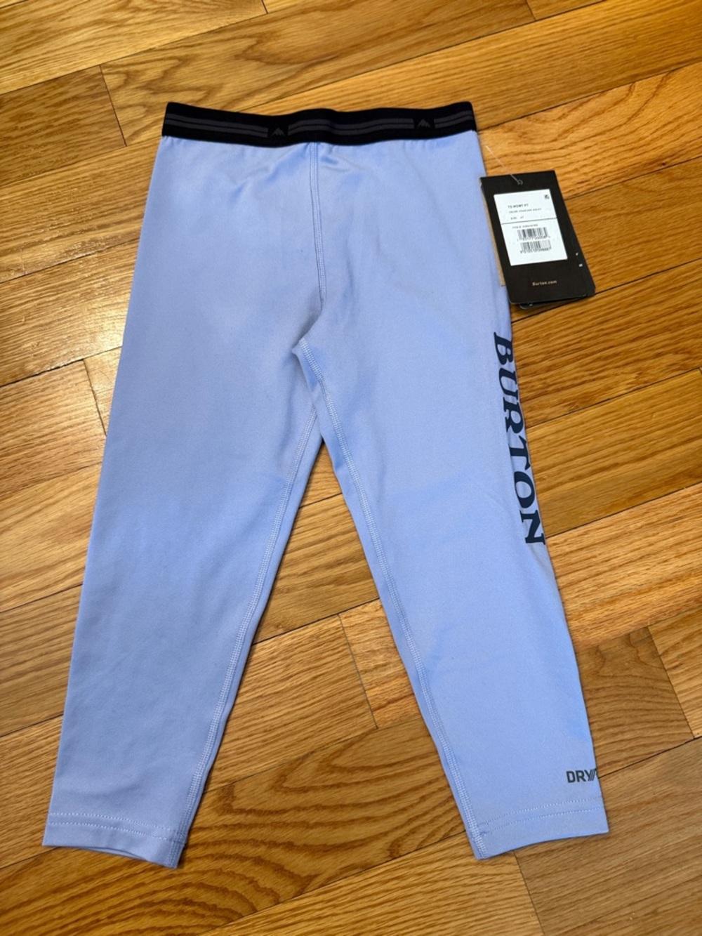 Burton Kids Light Blue Thermal Leggings with Black Waistband NWT size 4